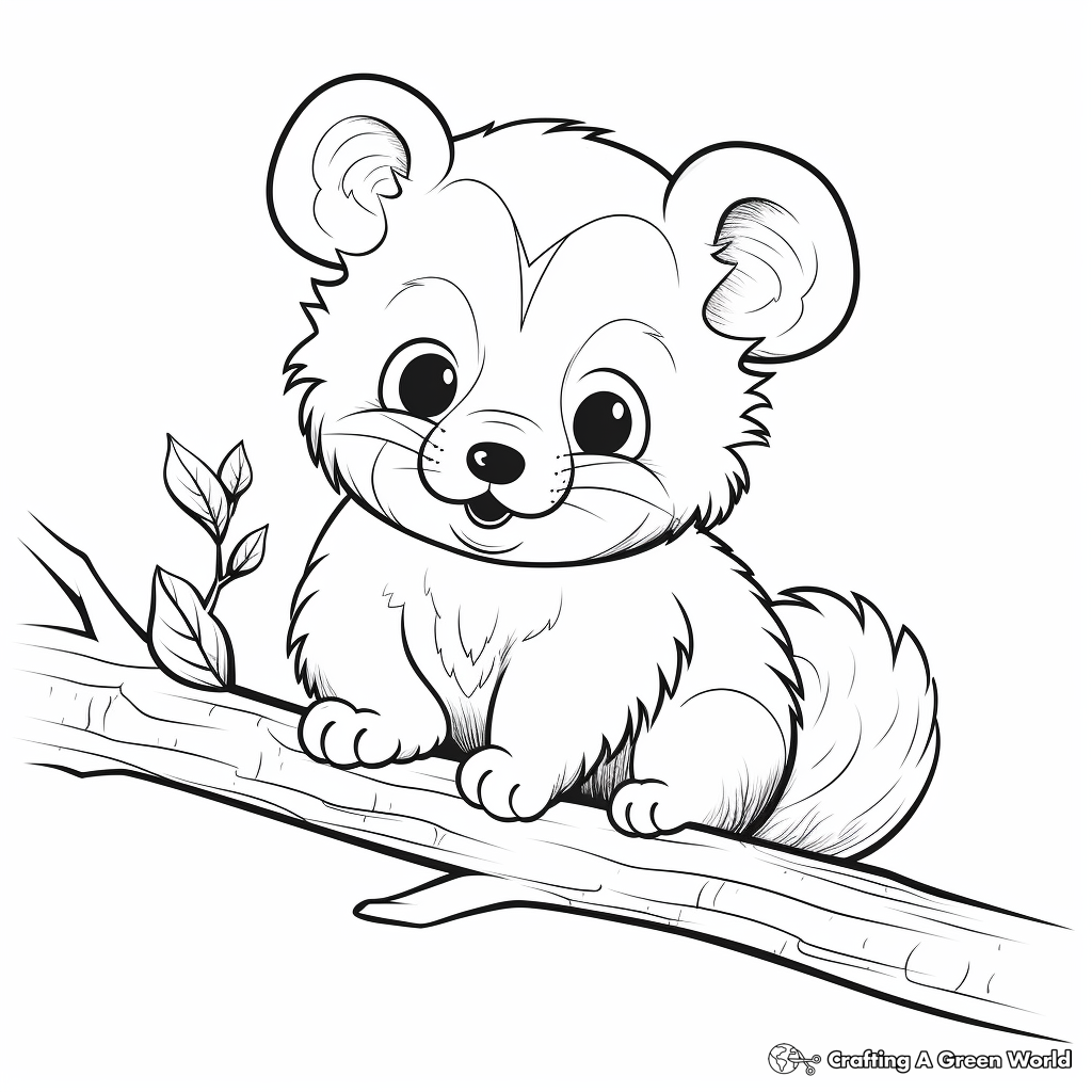 Cute Red Panda Coloring Pages 3