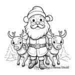 Cute Santa and Reindeers Coloring Sheets 4
