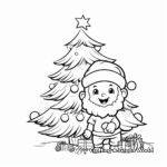 Cute Santa-Decorated Christmas Tree Coloring Pages 1
