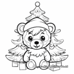 Cute Santa-Decorated Christmas Tree Coloring Pages 2