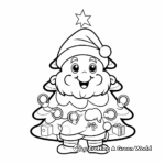 Cute Santa-Decorated Christmas Tree Coloring Pages 3
