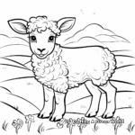 Cute Sheep in the Irish Hills Coloring Pages 1