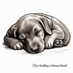 Cute Sleeping Chocolate Lab Puppy Coloring Pages 2