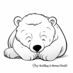 Cute Sleeping Polar Bear Coloring Pages 1
