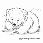 Cute Sleeping Polar Bear Coloring Pages 2