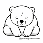 Cute Sleeping Polar Bear Coloring Pages 3