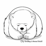 Cute Sleeping Polar Bear Coloring Pages 4