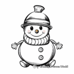 Cute Snowman Christmas Card Coloring Pages 1