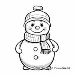 Cute Snowman Christmas Card Coloring Pages 3