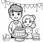 Cute Teacher and Student Birthday Party Coloring Pages 2