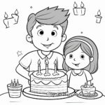 Cute Teacher and Student Birthday Party Coloring Pages 4
