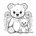 Cute Teddy Bear for Mom Mother’s Day Coloring Pages 1