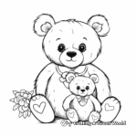 Cute Teddy Bear for Mom Mother’s Day Coloring Pages 2