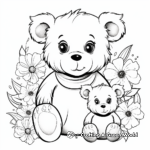 Cute Teddy Bear for Mom Mother’s Day Coloring Pages 3