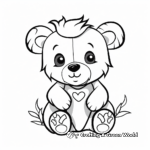 Cute Teddy Bear Valentines Coloring Pages 1
