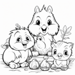 Cute Thanksgiving Critter Coloring Pages for Teens 1