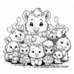 Cute Thanksgiving Critters Coloring Pages for Children 1