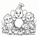 Cute Thanksgiving Critters Coloring Pages for Children 3