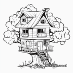Cute Treehouse Coloring Sheets 1