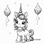 Cute Unicorn Birthday Party Coloring Pages 2