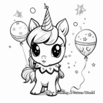 Cute Unicorn Birthday Party Coloring Pages 3
