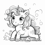 Cute Unicorn Sliding Down a Rainbow Coloring Pages 4