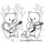 Cute Wombat Musicians Working in Harmony Coloring Pages 1