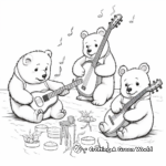 Cute Wombat Musicians Working in Harmony Coloring Pages 2