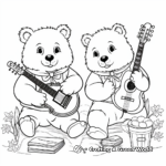 Cute Wombat Musicians Working in Harmony Coloring Pages 3