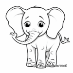Cute: Cartoon Elephant Coloring Pages 1