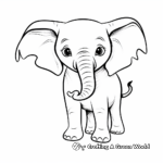 Cute: Cartoon Elephant Coloring Pages 2