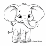 Cute: Cartoon Elephant Coloring Pages 3