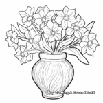Daffodils in a Vase: Beautiful Coloring Pages 1