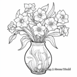 Daffodils in a Vase: Beautiful Coloring Pages 3