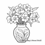 Daffodils in a Vase: Beautiful Coloring Pages 4