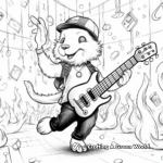 Dancing Ferret Musical Scene Coloring Pages 1