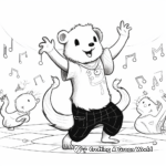 Dancing Ferret Musical Scene Coloring Pages 4