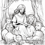 Daniel in the Lion’s Den: Bible-Scene Coloring Pages 1