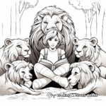 Daniel in the Lion’s Den: Bible-Scene Coloring Pages 2