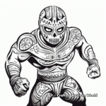 Daring Mexican Luchador Wrestling Coloring Pages 1