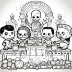 Day of the Dead Altar Scenes Coloring Pages 1