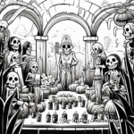 Day of the Dead Altar Scenes Coloring Pages 3