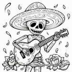 Day of the Dead Musical Instruments Coloring Pages 1
