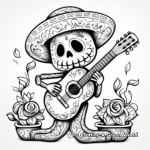 Day of the Dead Musical Instruments Coloring Pages 2