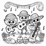 Day of the Dead Musical Instruments Coloring Pages 4