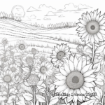 Dazzling Sunflower Field Coloring Pages 1