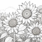 Dazzling Sunflower Field Coloring Pages 2