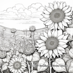 Dazzling Sunflower Field Coloring Pages 3
