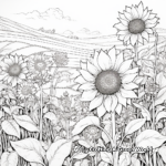 Dazzling Sunflower Field Coloring Pages 4