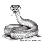 Deadly King Cobra Snake Coloring Pages 1